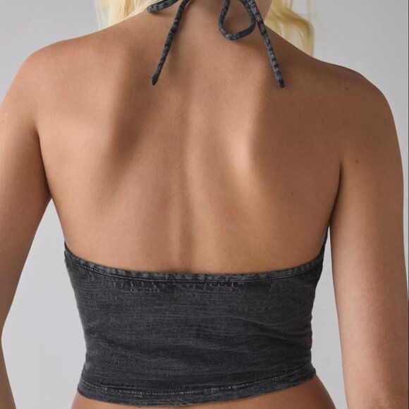 Urban Outfitters Tank Top mya y-neck halter crop womens Black (xlarge) boho - Picture 4 of 8